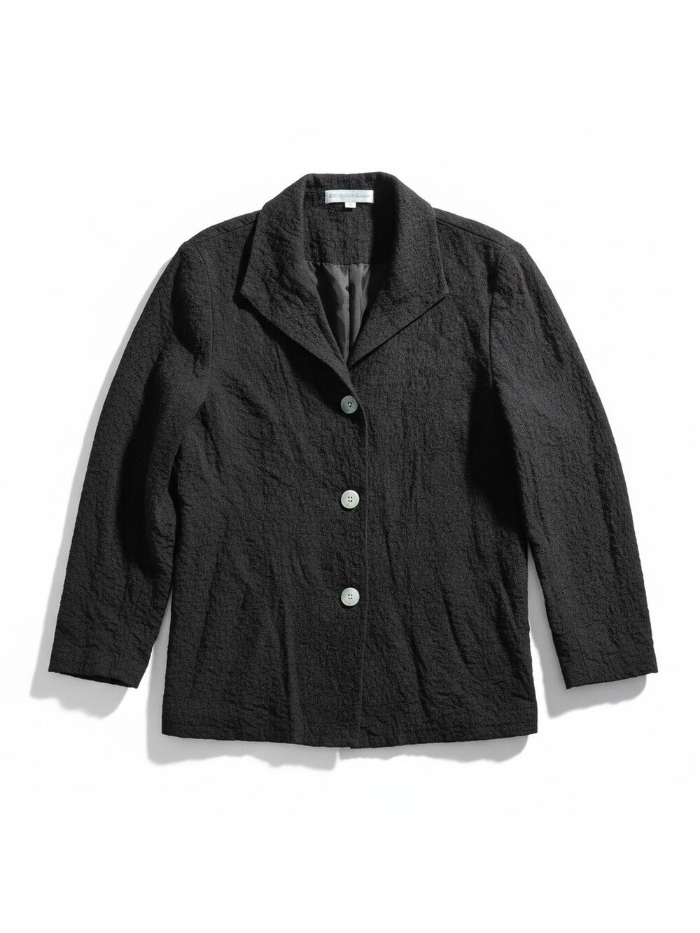 Christopher Calvin 1X Black Lagenlook Button Up Top Jacket Minimalist Boho